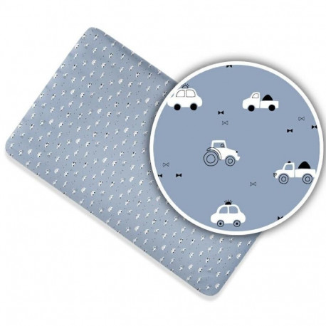 Ankras bed sheet with elastic band 120x60 cars blue