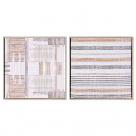 Maal Home ESPRIT Pruun Beež polüstüreen Kangas Linna 52,5 x 2,8 x 52,5 cm (2 Ühikut)