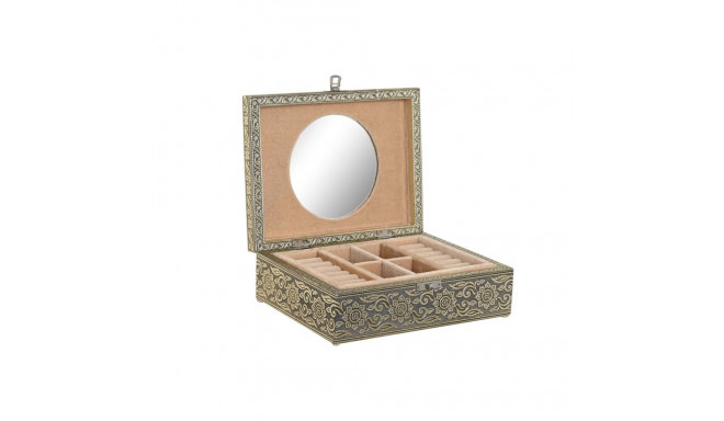 Ehteaegas Home ESPRIT Valge Šampanja Puit Alumiinium 22,5 x 17,5 x 7,6 cm