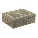Ehteaegas Home ESPRIT Valge Šampanja Puit Alumiinium 22,5 x 17,5 x 7,6 cm