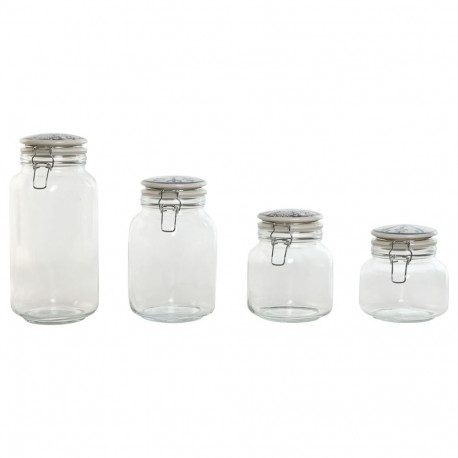 4 toru Home ESPRIT Sinine Valge Metall Silikoon Kristall Keraamika 800 ml 1 L 1,5 L 2,2 L 4 Tükid, o