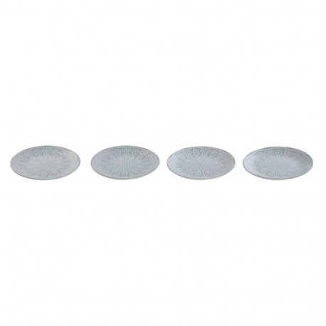 Taldrikute komplekt Home ESPRIT Sinine Keraamika Mandala Araablane 19,5 x 19,5 x 2 cm