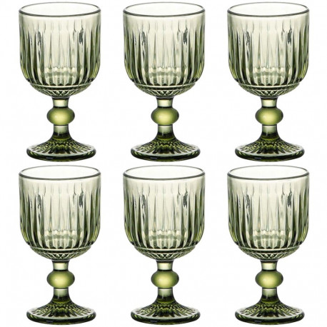 Set of cups Home ESPRIT Green Crystal 8 x 8 x 14,5 cm (6 Units)