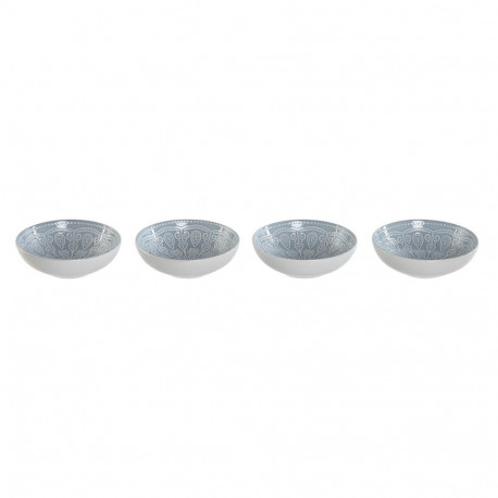 Taldrikute komplekt Home ESPRIT Sinine Keraamika Mandala Araablane 18,2 x 18,2 x 5,5 cm