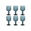 Set of cups Home ESPRIT Blue Crystal 8 x 8 x 14,5 cm (6 Units)