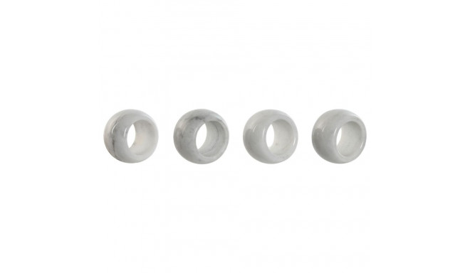 Salvräti hoidja Home ESPRIT Valge Marmor 4,8 x 4,8 x 3,3 cm 4 Tükid, osad