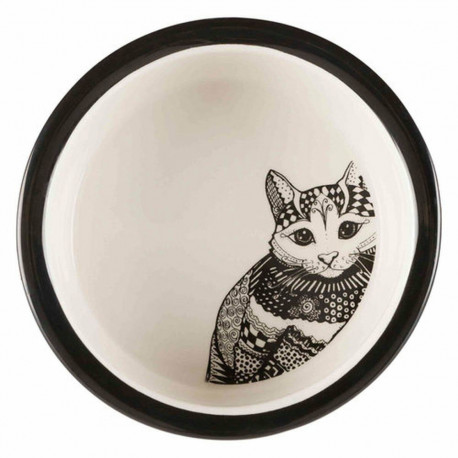Pet feeding dish Trixie White Black 300 ml 0,3 L Ceramic