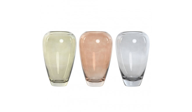 Vase Home ESPRIT Blue Green Amber Crystal Modern 13 X 13 X 20,7 cm (3 Units)