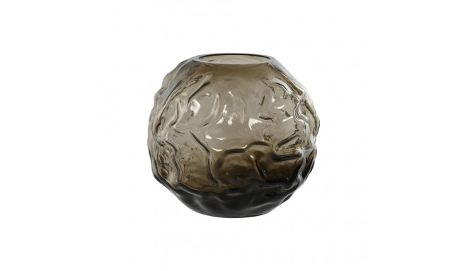 Vase Home ESPRIT Dark brown Crystal Modern 21,5 x 21,5 x 19 cm