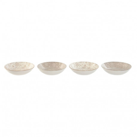 Plate set Home ESPRIT Brown Beige Porcelain 20 x 20 x 4 cm