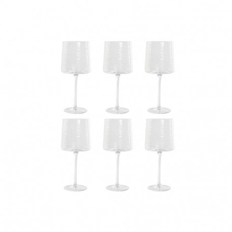 Set of cups Home ESPRIT Transparent Crystal 9,6 x 9,6 x 22,5 cm (6 Units)