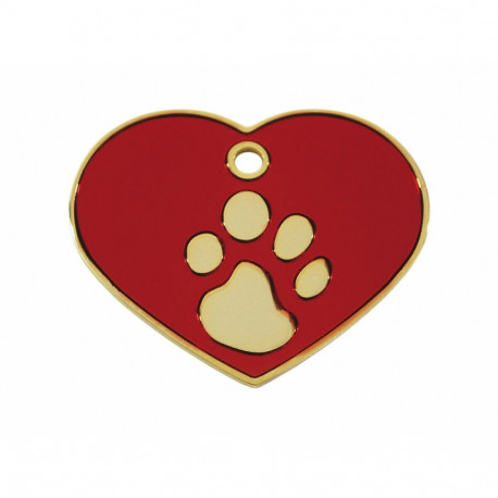 Identification plate for collar Imarc Heart Red Golden