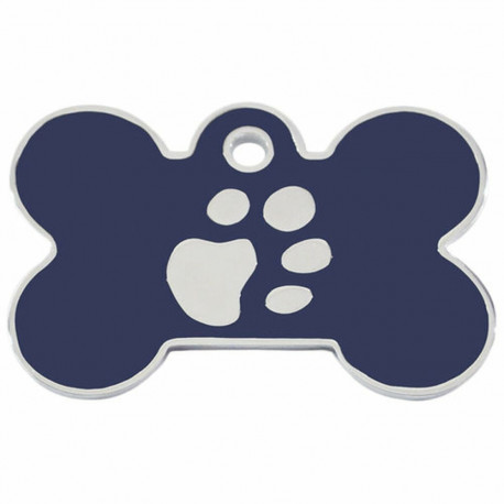 Identification plate for collar Imarc Bone Blue Silver