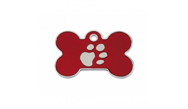 Identification plate Imarc Bone Red Silver