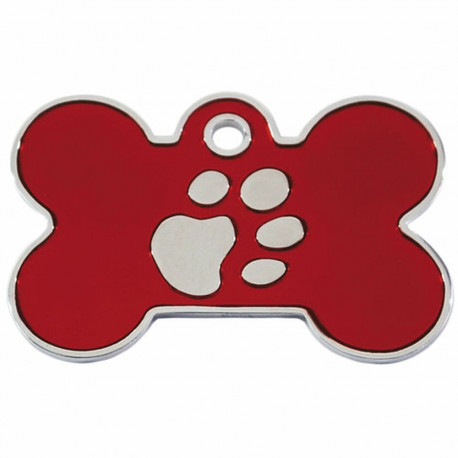 Identification plate for collar Imarc Bone Red Silver