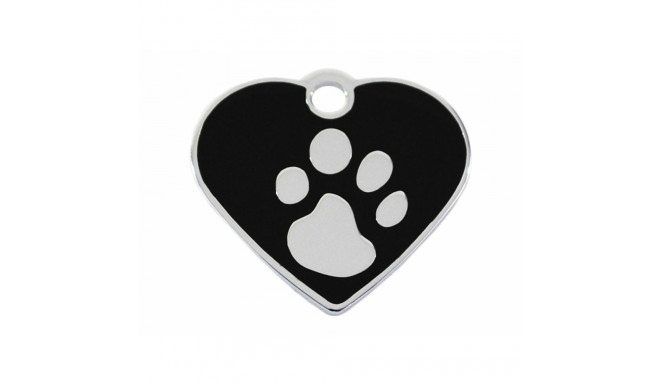 Identification plate for collar Imarc Heart Black Silver