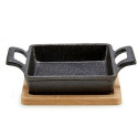 Casserole Dish for Serving Tapas Brown Black Bamboo Iron 19 x 5 x 14 cm (12 Units) Casserole Dish for Serving Tapas Brown Black Bamboo Iron 19 x 5 x 14 cm (12 Units)
