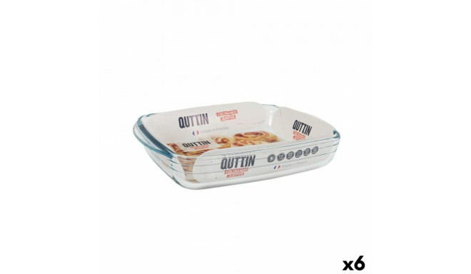 Krāsns Trauks Quttin   Stikls Taisnstūra 1,9 L 28 x 19,9 x 5 cm (6 gb.)