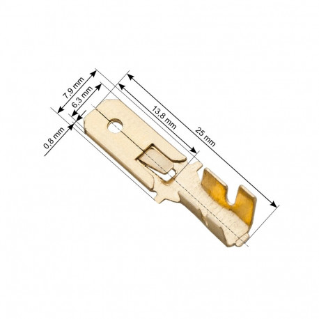 43-101# Konektor nieizolowany płaski męski 6,3/0,8 _ 100szt.