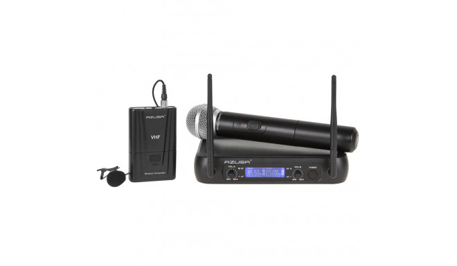 Mikrofon VHF 2 kanalit (1 x käsi-mikrofon + 1 x klipp)
