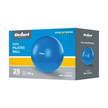 Mini piłka gimnastyczna do pilates rehabilitacyjna 25cm, kolor niebieski , REBEL ACTIVE