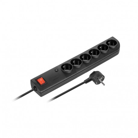 Ülepingekaitsega pikendusjuhe PSF4-603-2 6xZ/U 3m, must