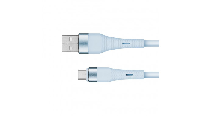 Kabel USB - microUSB 1 m silikoonist sinine Kruger&Matz Basic