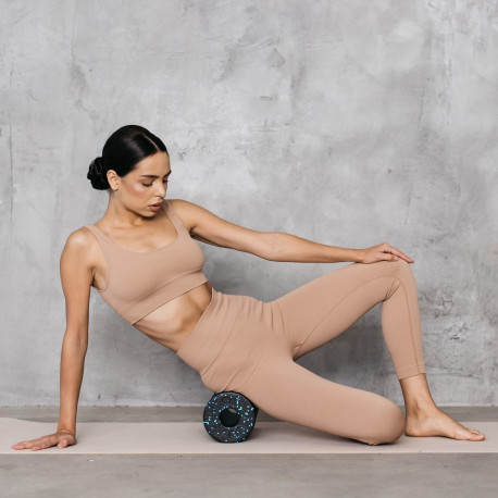 Wałek do masażu, siletrull sile 14x33cm, must-sinine, materjal EPP, REBEL ACTIVE