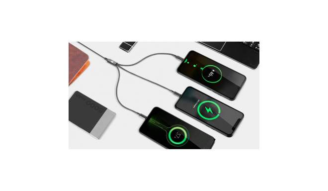 USB-kaabel 3-ühes microUSB, USB-C, Lightning 100 cm