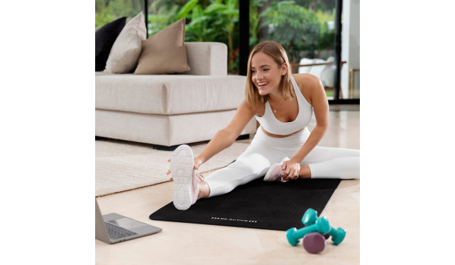 REBEL ACTIVE must TPE materjalist joogamatt, pilatese- ja fitnessmatt 183x61cm, paksus 6mm