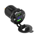Autolaadija 2xUSB Quick Charge funktsiooni ja pingemõõtjaga