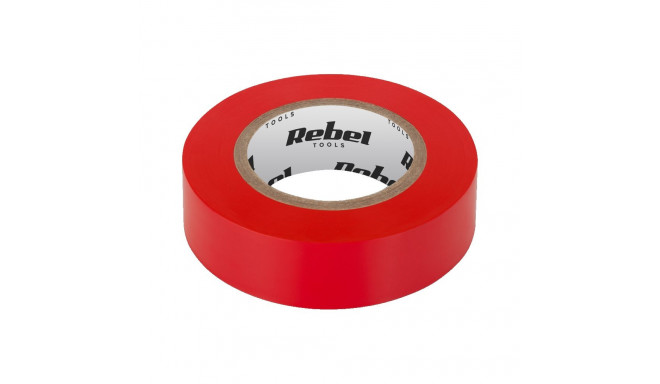 Taśma izolacyjna klejąca REBEL (0,13 mm x 19 mm x 20 yd) czerwona (10 tk.)