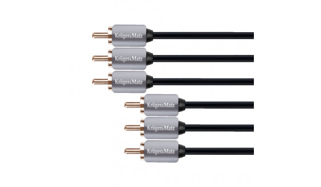 Kaabel 3RCA-3RCA komponent 1.8m Kruger&Matz