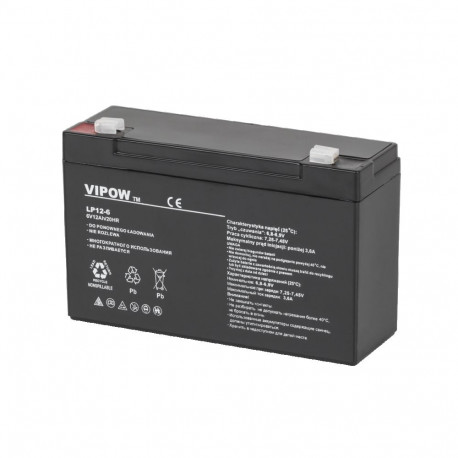 VIPOW 6V 12Ah geelakuga aku