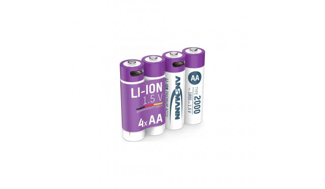 Ansmann 1312-0036 Mignon Type Aa 2000 Rechargeable Batteries (Min. 1800 Mah) Pack of 4