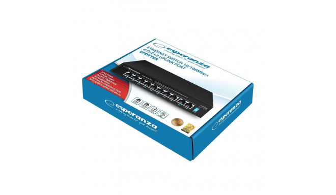 Networking Equipment - Esperanza ENS106 10-Port PoE Switch 10/100 96W Black