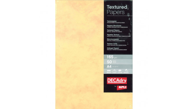 Disainpaber A4 165g, kuldne marmor, 50 lehte, Apli