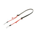 Artisan & Artist I ACAM-P12 I Flynn Camera Paracord Strap w/adjust lengths in Leather (w/Loop) Red