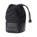 Artisan & Artist I ACAM-LP140 I Fabric and Leather Lens Pouch (M) Black