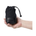 Artisan & Artist I ACAM-LP140 I Fabric and Leather Lens Pouch (M) Black