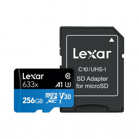Lexar microSDXC 633x UHS-I/A1/U3/10 R100/W45MB (V30) 256GB