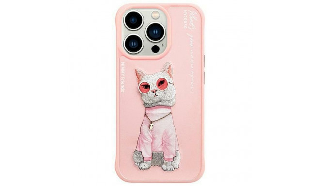 NIMMY case GLASSES COOL CAT for IPHONE 15 Pro pink
