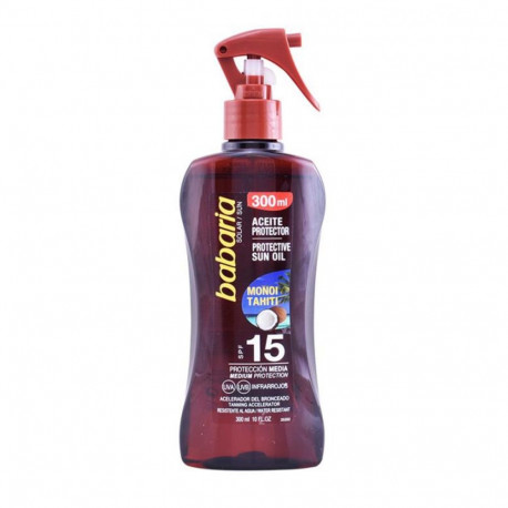 BABARIA MONOI TAHITI ACEITE SPF15 PROTECCION MEDIA 300ML