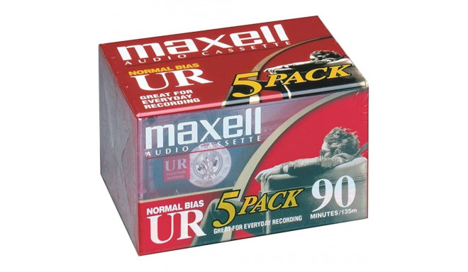 MAXELL AUDIO CASSETTE UR 90 MIN 5 PACK 124036.01