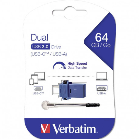 Verbatim Store n Go 64GB kahepoolne USB 3.0 / USB-C mälupulk