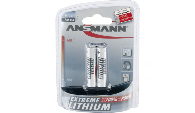 1x2 Ansmann Liitium Micro AAA LR 03 Extreme
