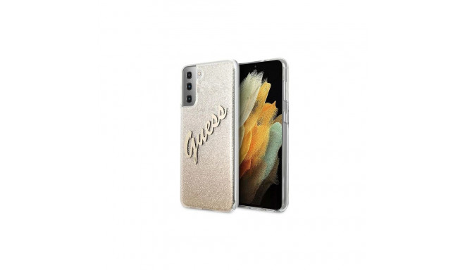 Guess GUHCS21MPCUGLSGO S21+ G996 złoty/gold hardcase Glitter Gradient Script