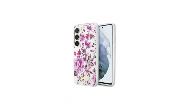 Guess GUHCS23SHCFWST S23 S911 white/white hardcase Flower Collection
