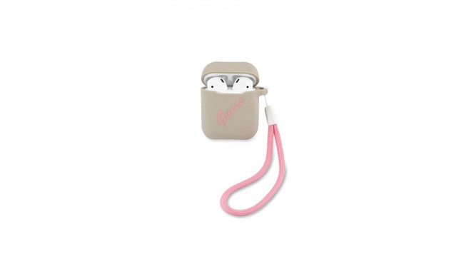 Guess GUACA2LSVSGP AirPods cover gray pink/grey pink Silicone Vintage