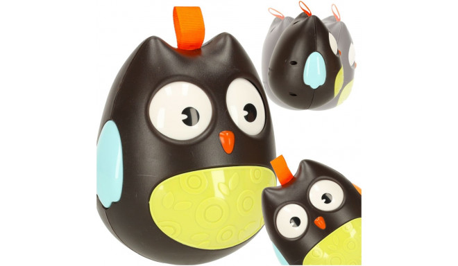 Mullitatud öökull sensoorselt noogutades pronksist